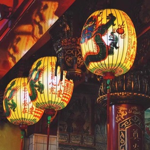 写字台湾庙宇灯笼订制 龙防水防晒棉布祭祖供神道观住宅法事法会