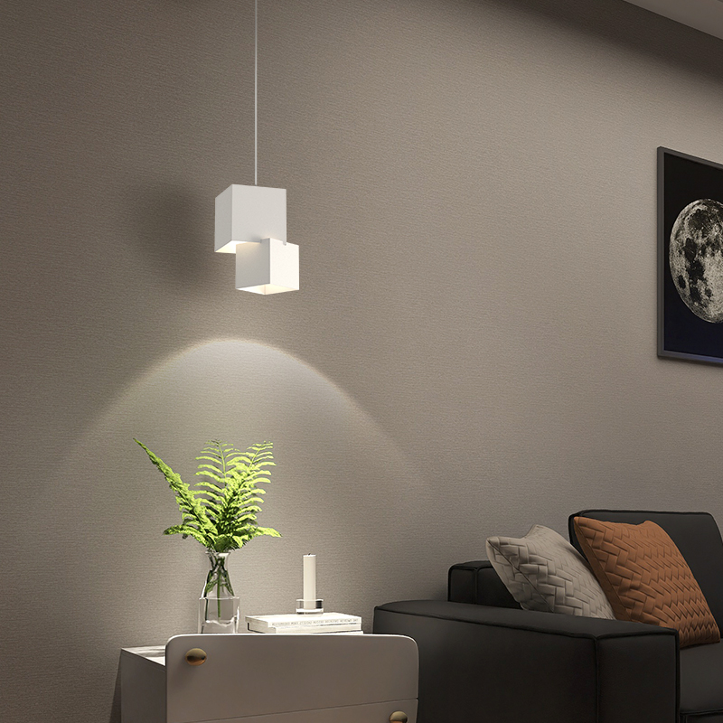 极简床头吊灯现代简约卧室书房吊灯北欧风艺术个性创意盒子小吊灯