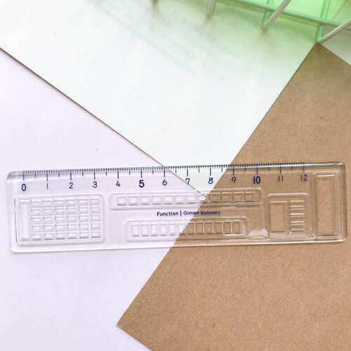巨门12cm涂卡机能尺创意多功能简约日常办公用学生测量直尺考试用