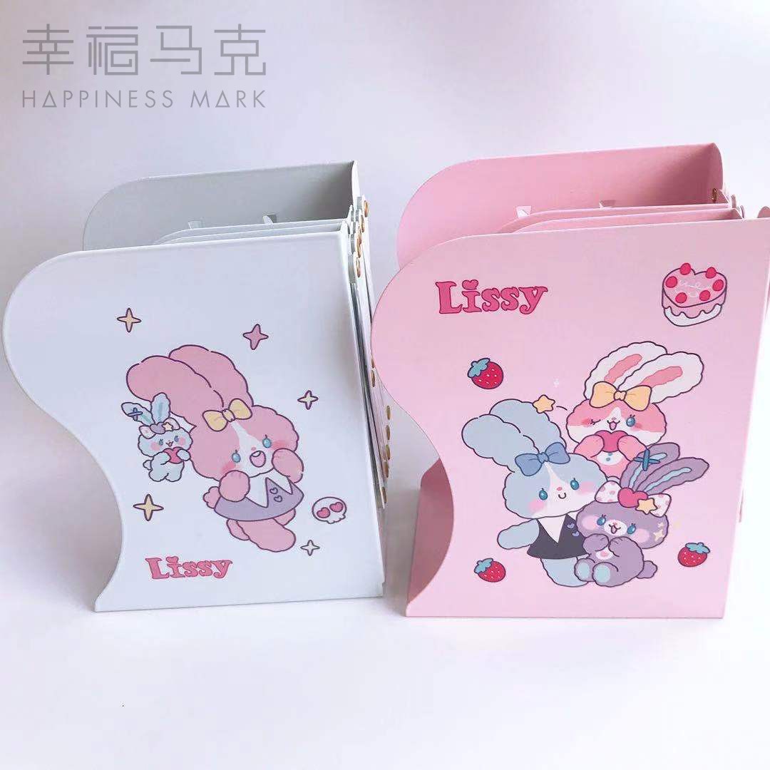 青壹坊lissy啵啵系列插笔铁艺书立正品可爱卡通学生兔子女孩文具