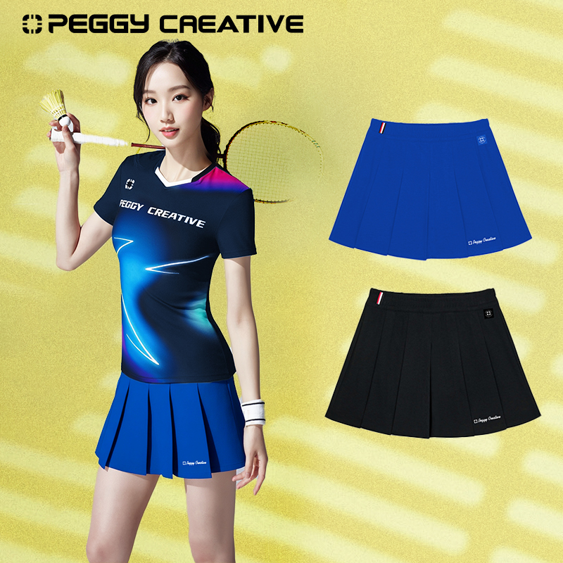 佩极新款羽毛球短裙百褶裙