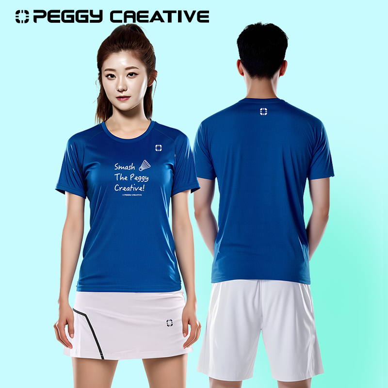 韩国佩极羽毛球服男女款2025新款运动短袖速干T恤匹克球服比赛服