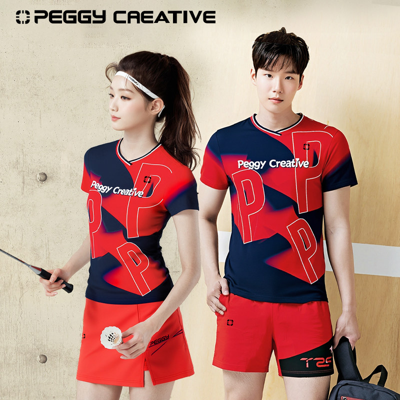 韩国佩极羽毛球服女装男款短袖速干运动透气T恤比赛训练服网球服