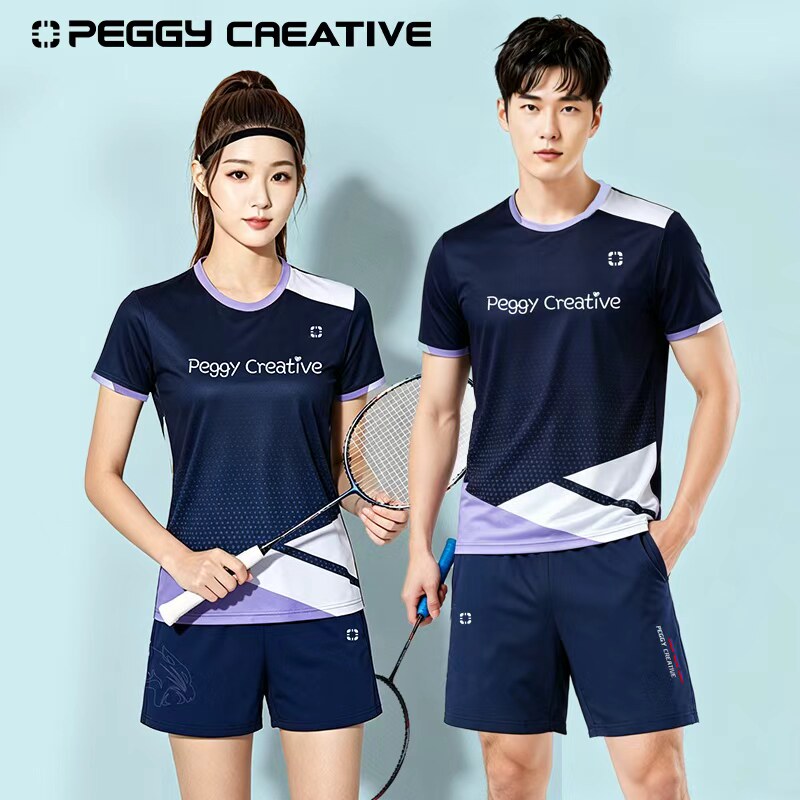 韩国佩极羽毛球服男女同款短袖宽松速干透气T恤比赛训练服网球服