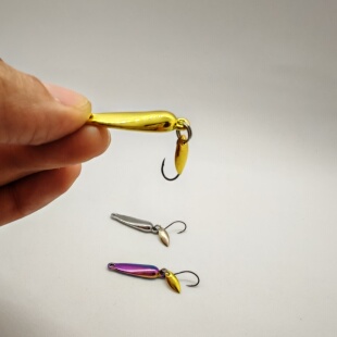 微物溪流路亚亮片2.2克飞蛾瓜子亮片马口青稍翘嘴亮片奥金单钩