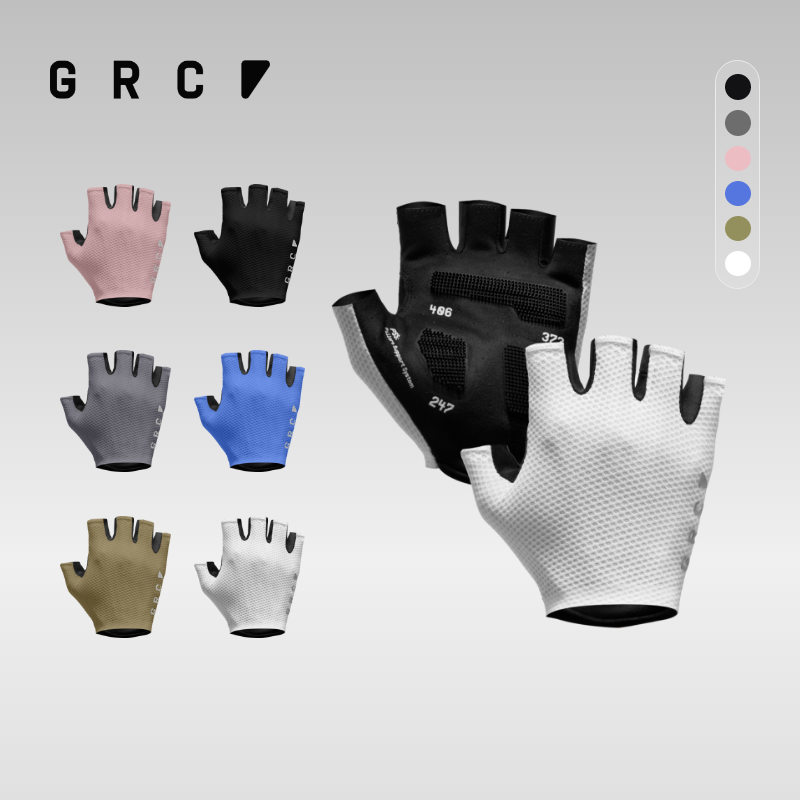 GRC春夏新款TECH立柱硅胶减震透气反光公路自行车半指骑行手套