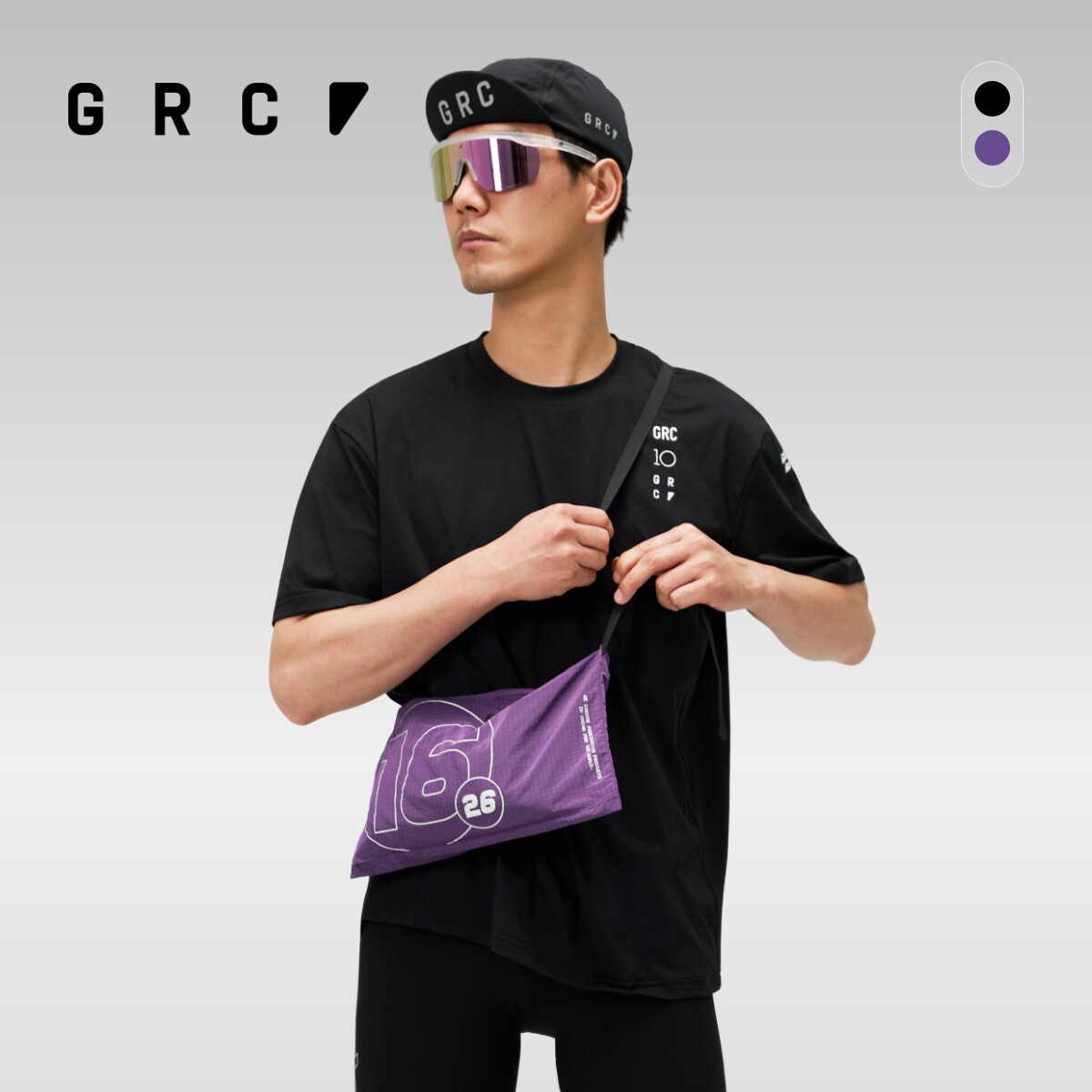 GRC新款10周年反光徽标斜挎包户外公路自行车骑行随身单肩补给包