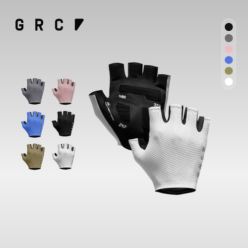 GRC春夏新款TECH立柱硅胶减震透气反光公路自行车半指骑行手套