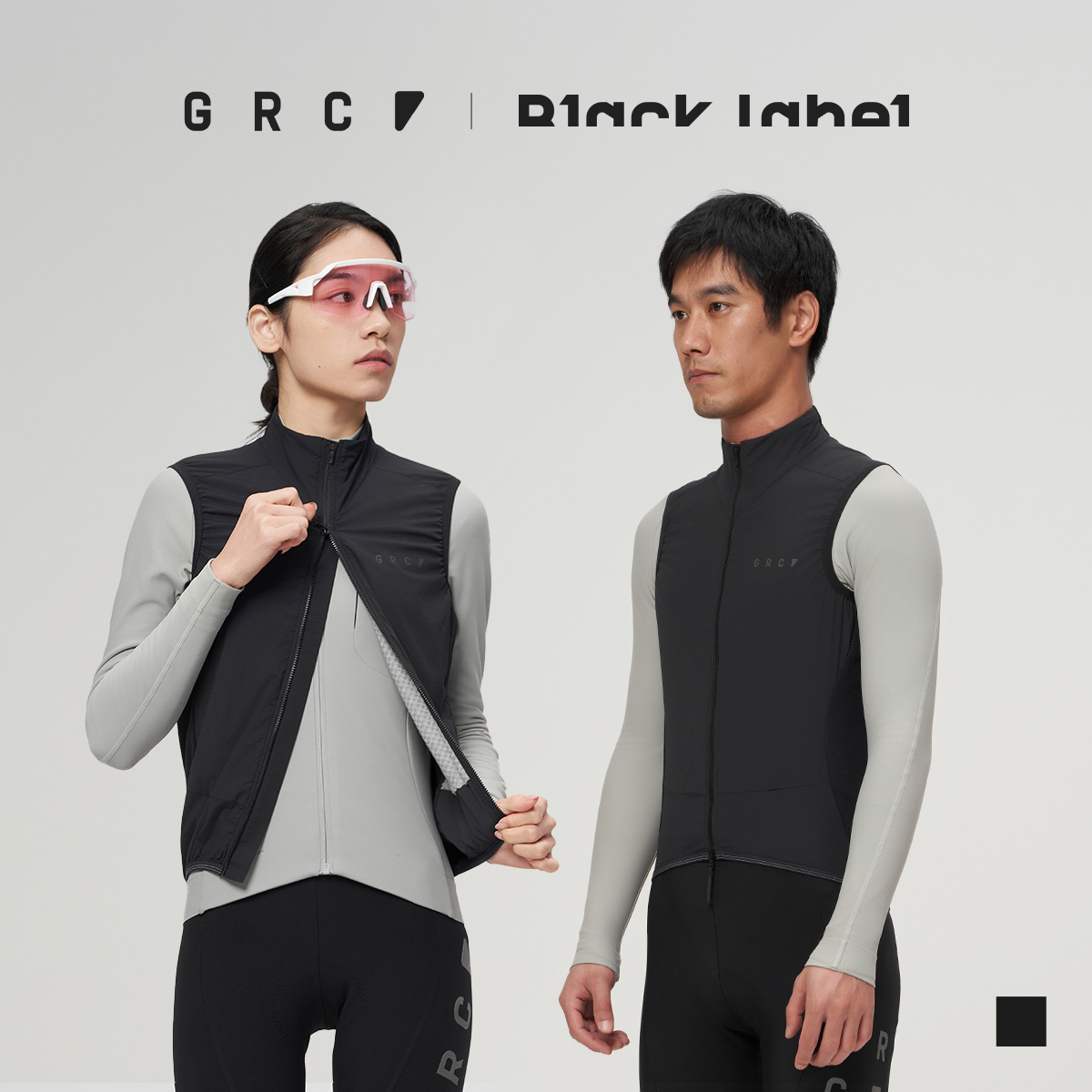 GRC桀骜无尽骑行服抓绒马甲 Black label 黑标系列防风秋冬款男女