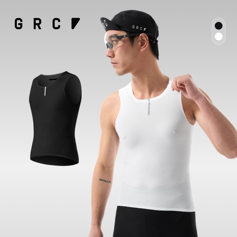 GRC夏秋新款TECH全压胶方领自行车速干内搭骑行服打底排汗衫男