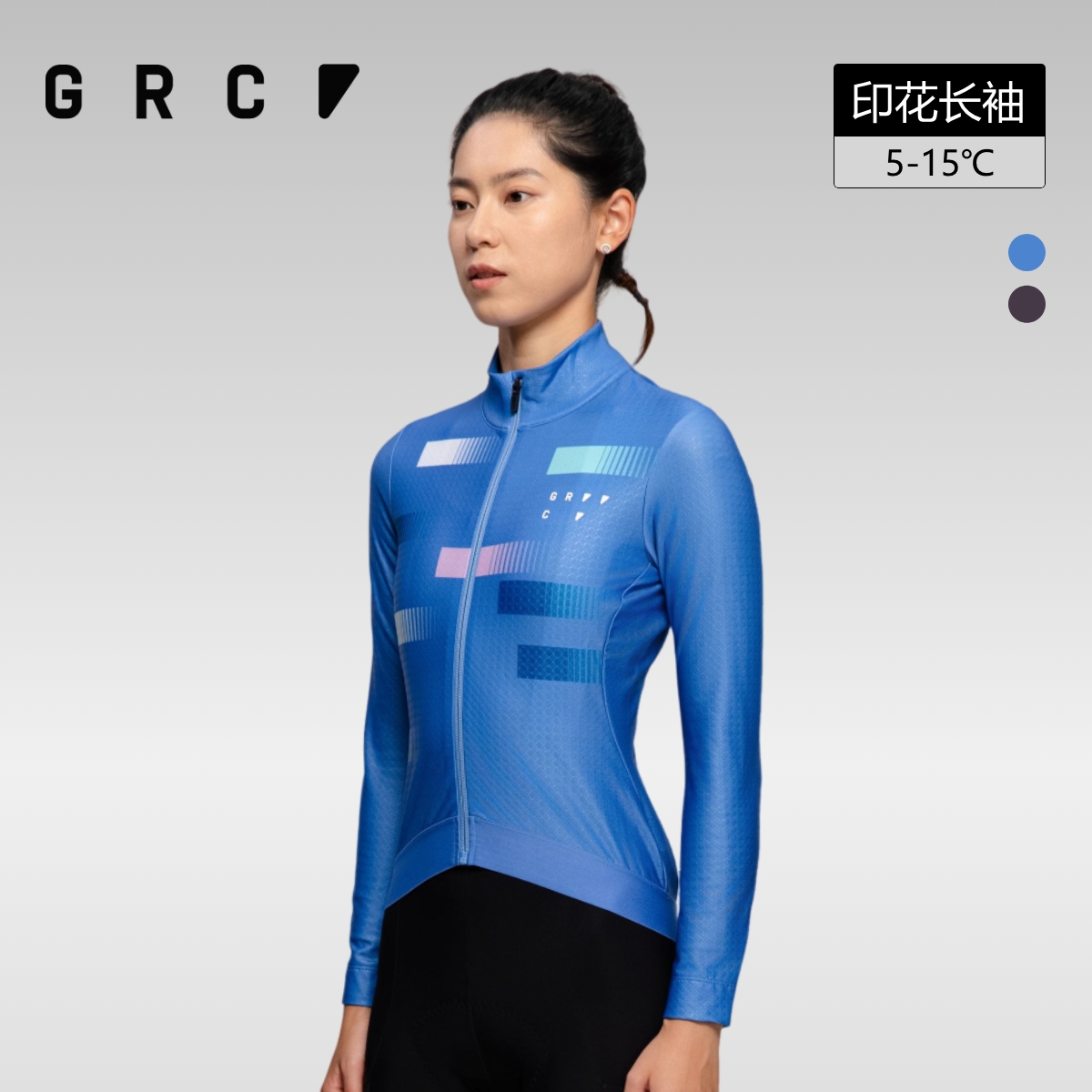 GRC桀骜无尽 数码印花系列流光方块抓绒渐变保暖夹克女款