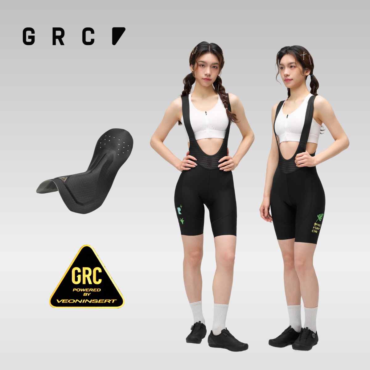 GRC夏季多彩力量2.0山地车公路车自行车骑行服骑行裤背带短裤女士