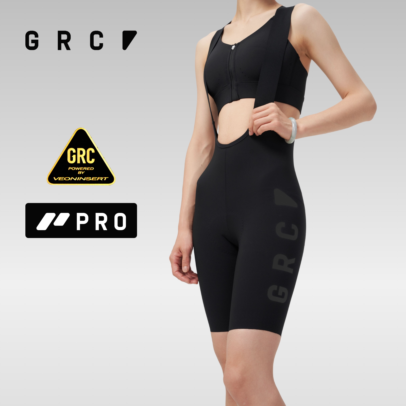 GRC新款春夏专业竞技PRO山地公路车自行车骑行服骑行裤背带短裤女