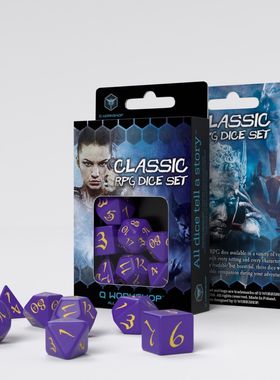 帝企鹅桌游 Q Workshop 简约传统 跑团 骰子色子 紫色黄字 现货