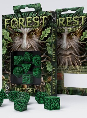 帝企鹅桌游 Q Workshop 森林 跑团 骰子色子 绿色黑纹 现货