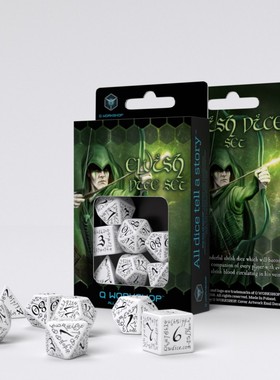 帝企鹅桌游 Q Workshop 精灵文 跑团 骰子色子 白色黑字 现货