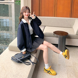 撞色翻领休闲短外套女2025春季新款设计感超好看韩系百搭夹克上衣，女装短外套，浙宝285（原212）