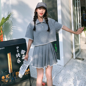 现货 现货【新款】学院风 百褶裙俩件套套装 P125 控185图片