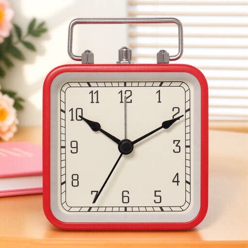 汉时卧室创意金属夜光静音闹钟