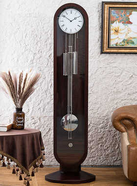 汉时欧式简约实木高档装饰摆件落地钟客厅时尚赫姆勒机械时钟G118
