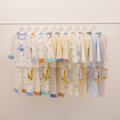 阿米阿奇宝宝莱卡棉秋衣套装