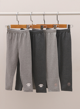 阿米阿奇儿童单秋裤舒绒棉加厚打底裤男女童纯棉a类秋裤宝宝裤子