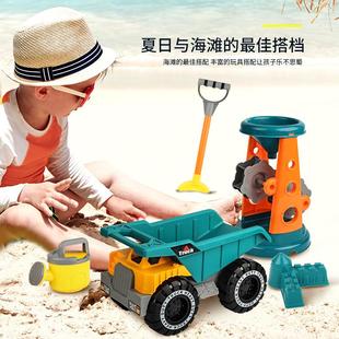儿童沙滩玩具车戏水挖沙工具宝宝夏季 海边城堡桶沙漏玩沙铲子套装