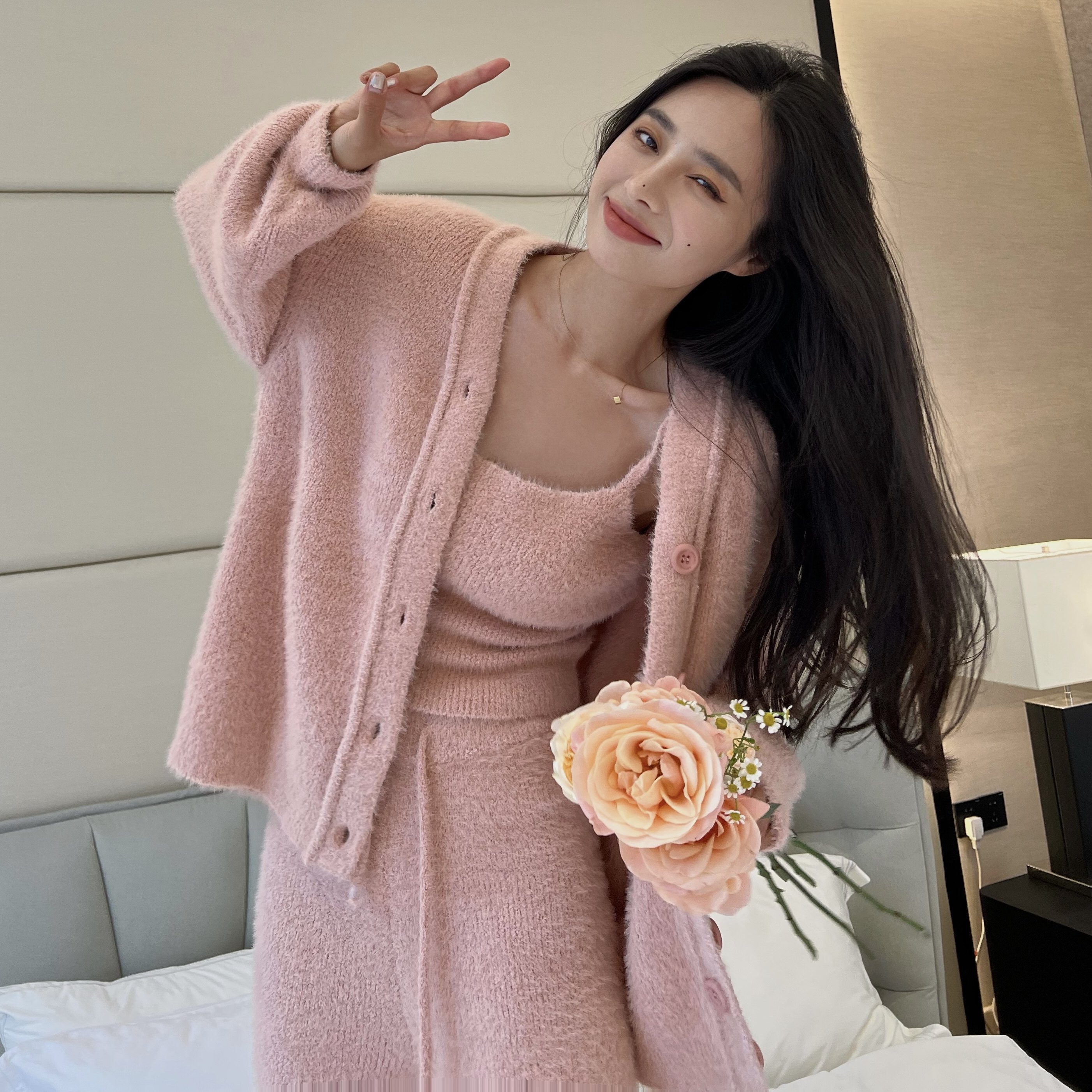 加厚三件套装可外穿家居服