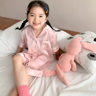 AMYDIMO睡衣家居服小红书同款遇夏亲子款儿童睡衣宝宝短袖套装