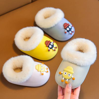 【妙优童】儿童棉拖鞋男女童宝宝室内居家防水防滑小孩包跟棉鞋冬