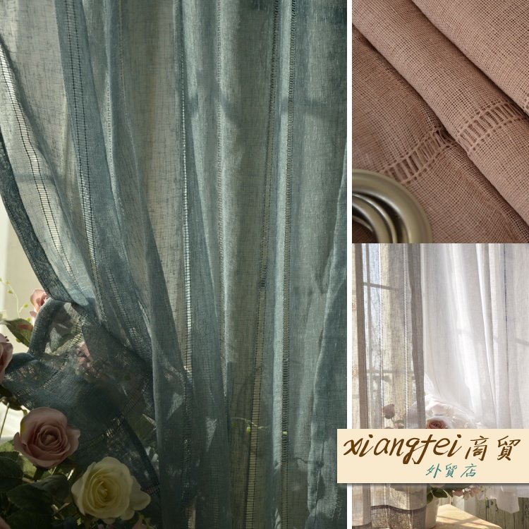 外贸 纯色时尚涤麻成品打孔窗帘窗纱，客厅书房窗帘，隔断帘 特价,居家布艺,成品窗帘,淘宝优惠券,粉丝福利购,淘宝优惠卷
