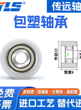 厂家供应赛仕晟BS68413-8包塑轴承 高品质尼龙滑轮 高耐磨滚轮