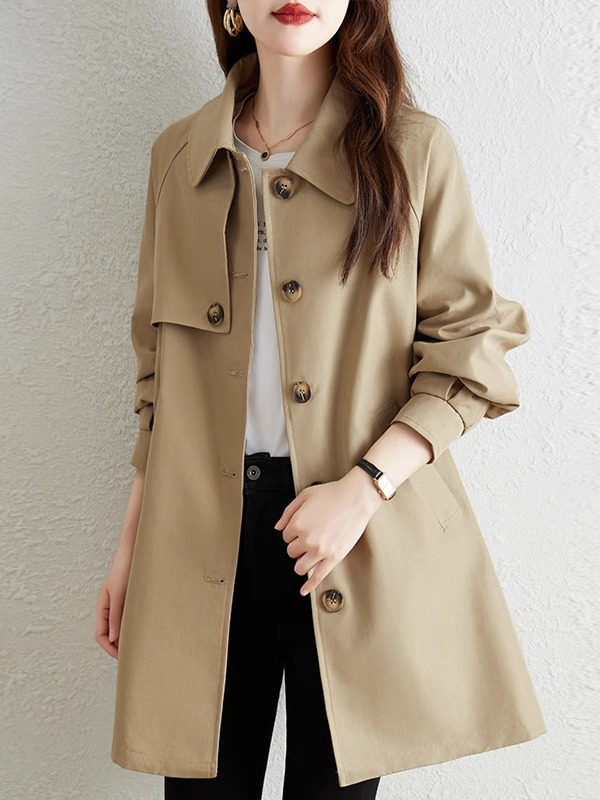 卡其色中长开春风衣外套2025新款爆款超火减龄春季时尚洋气上衣女