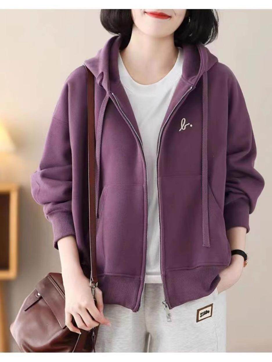 大码休闲短外套女2025秋季新款时尚洋气连帽开衫减龄休闲长袖卫衣,女装/女士精品,常规大码外套,淘宝优惠券,粉丝福利购,淘宝优惠卷