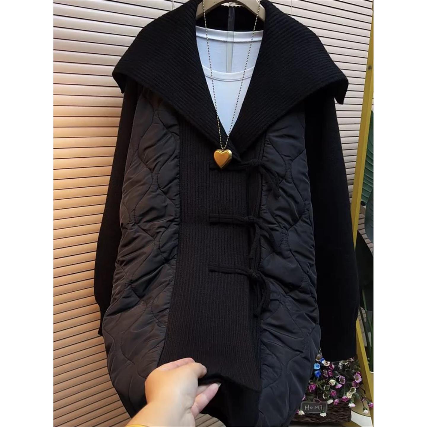 大码女装2024秋冬新款棉服外套女中长款翻领宽松胖mm胖妹妹显瘦