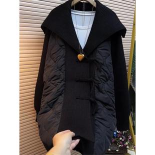 棉服外套女中长款 2024秋冬新款 翻领宽松胖mm胖妹妹显瘦 女装 大码