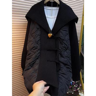 大码女装2024秋冬新款棉服外套女中长款翻领宽松胖mm胖妹妹显瘦