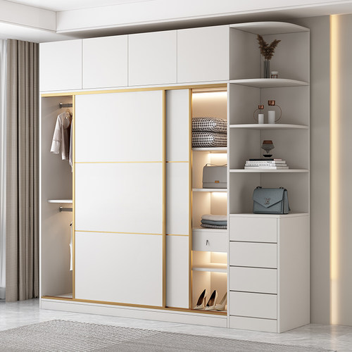 奶油风推拉门衣柜轻奢