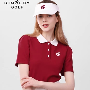 KINGLOY高尔夫女装春季连衣裙时尚运动裙子显瘦服装女红色短袖T恤