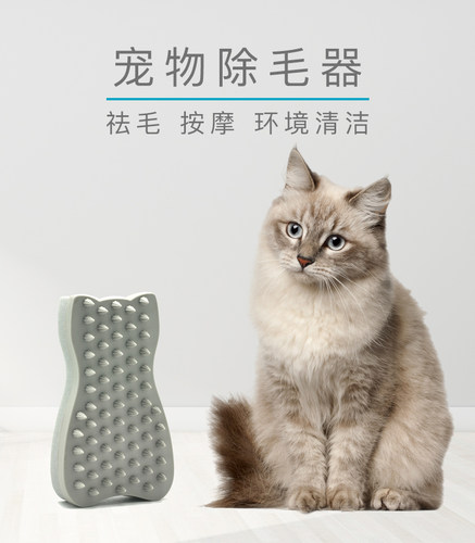 MOMI猫梳子猫咪专用脱毛梳正反两用除毛海绵按摩梳去浮毛撸猫神器