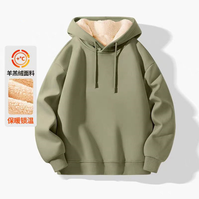 羊羔绒卫衣男女秋冬季加绒加厚宽