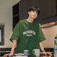 复古体恤衫 森林绿小清新潮男短袖 宽松美式 夏季 潮 T恤2025年新款