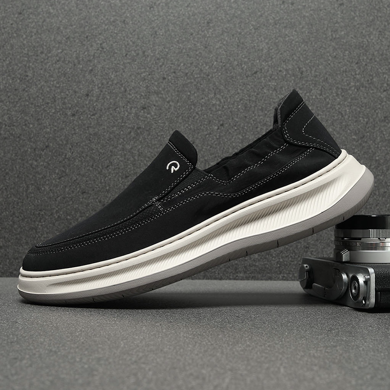 布鞋男2026春夏季透气薄款软底鞋子轻便乐福鞋冰丝布鞋一脚蹬板鞋