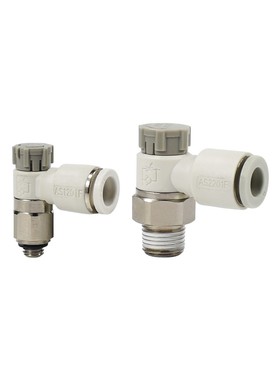 SMC型气缸接头AS1201F-M5-04A/06A AS2201F-01/02-06/08SA调速阀