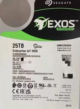 ST25000NM000E海康威视HK7225AH企业级25T IoT存储磁盘阵列加密盘