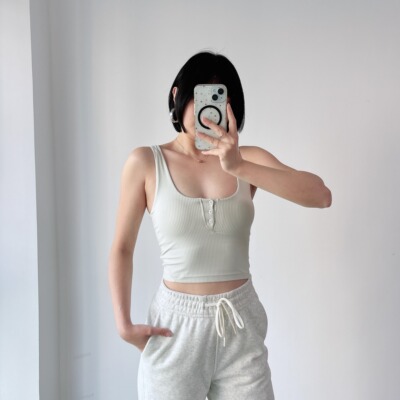 高弹亨利带胸垫运动内衣