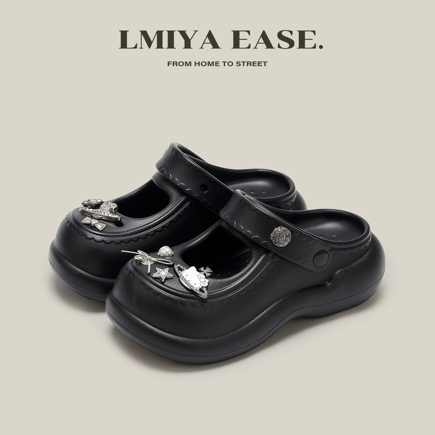 2026新款时尚洞洞鞋女士厚底防滑包头凉拖鞋百搭透气外穿云朵软底