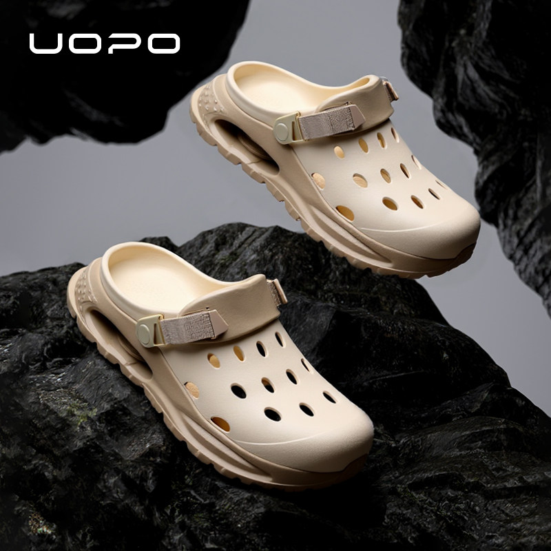 踩屎感洞洞鞋女款2025新款夏季厚底户外防滑不臭脚沙滩包头凉拖鞋