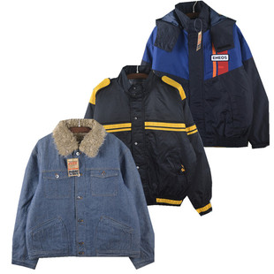 古着vintage飞行服厚款复古经典机车棒球服宽松工装学院夹克外套