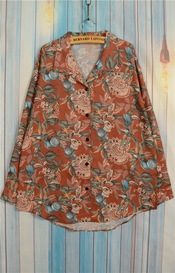 自制衣舍【花系】原创 复古着vintage日式长袖宽松花衬衫印花图案